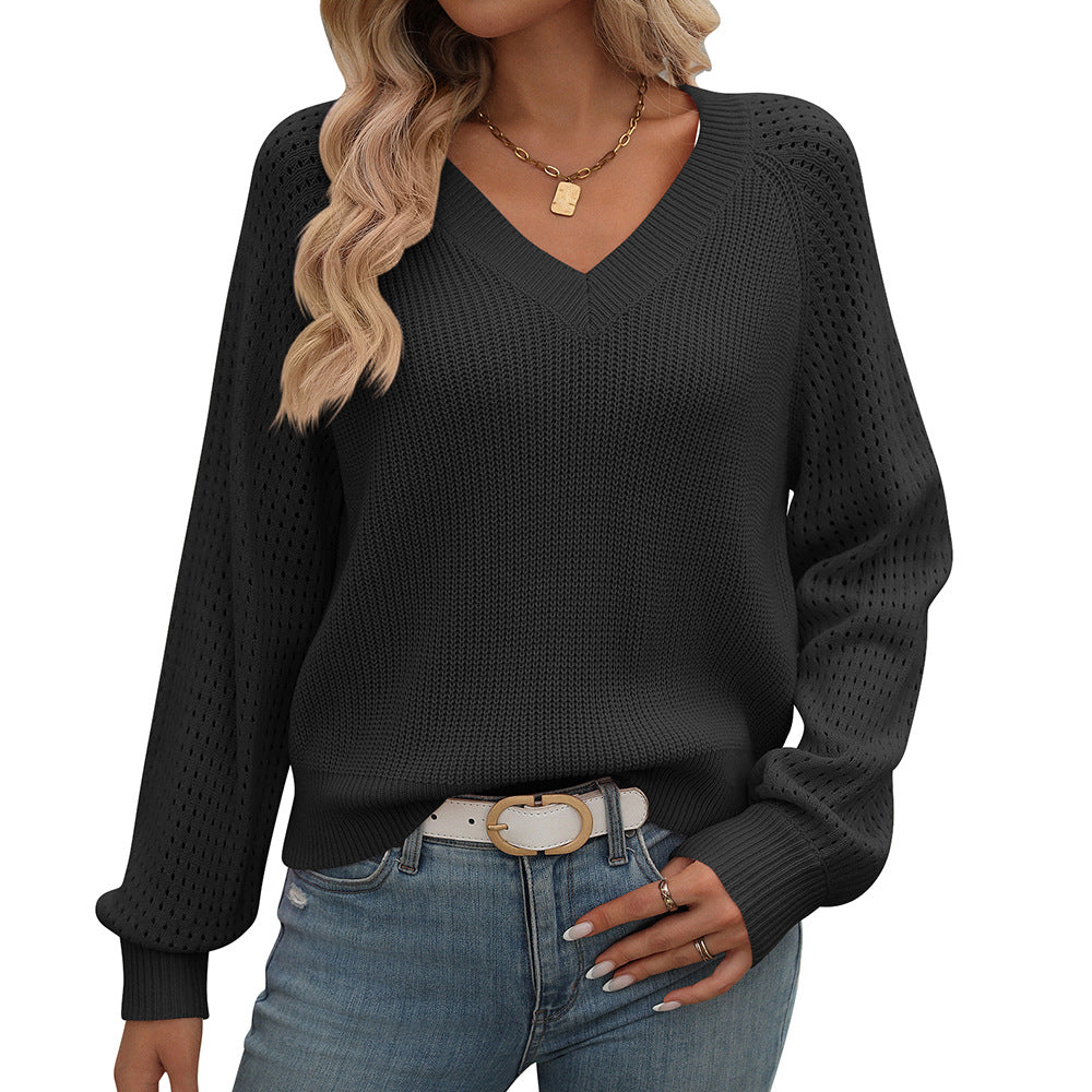Poppy - Eleganter Pullover mit V-Ausschnitt für Frauen