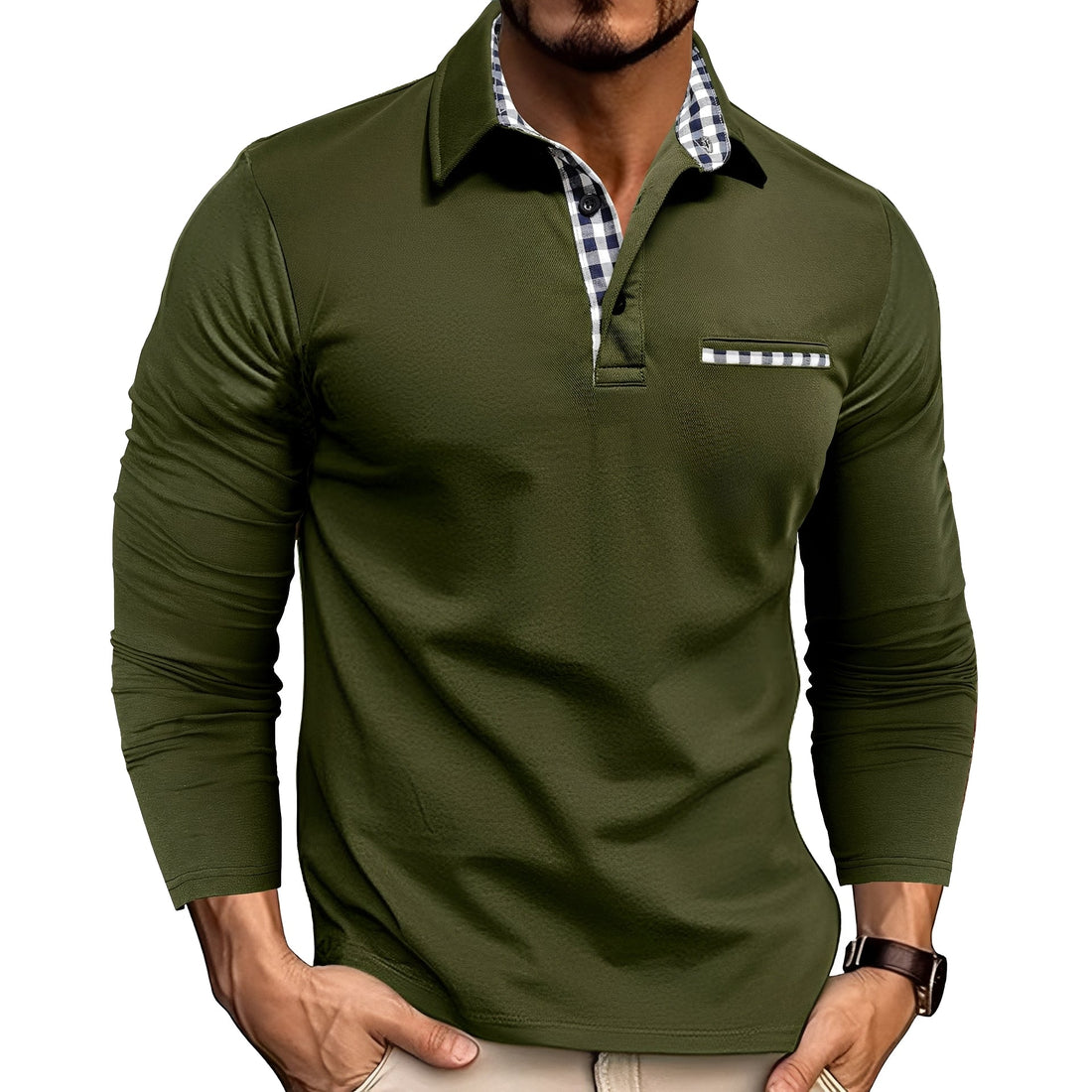 Gerald - Polo mit langen Ärmeln elegant für Männer