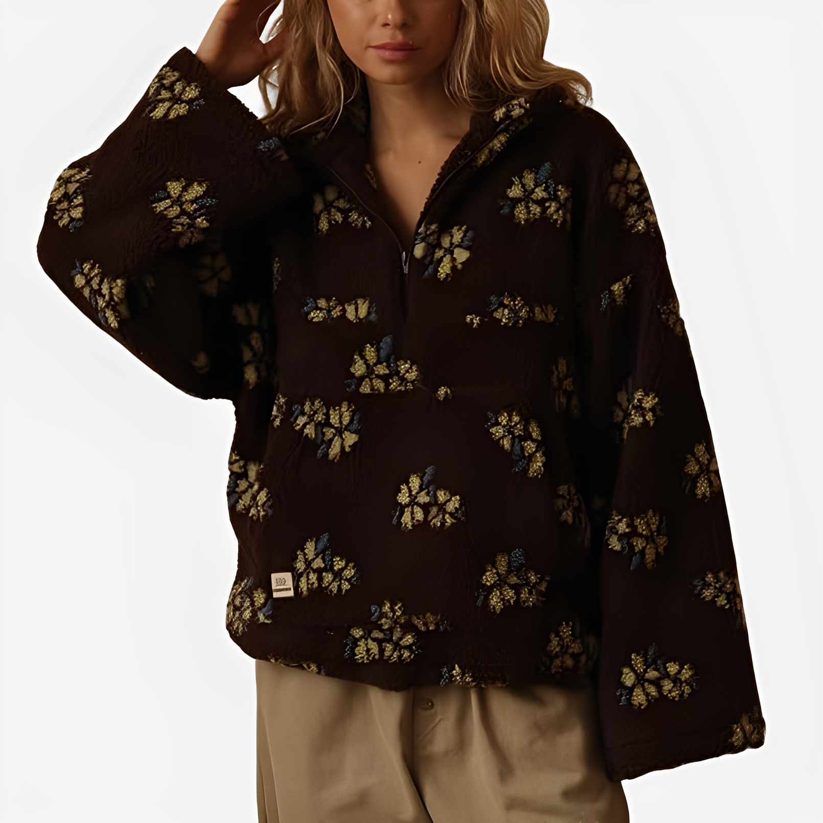 Elizabeth - Stilvoller Pullover mit Blumenmuster