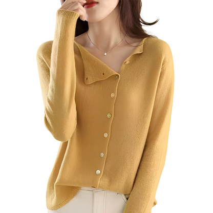 Joann - Stilvoller, leichter Damenpullover mit Knöpfen