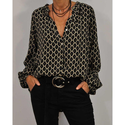 Zaida – Lässige Bluse mit V-Ausschnitt