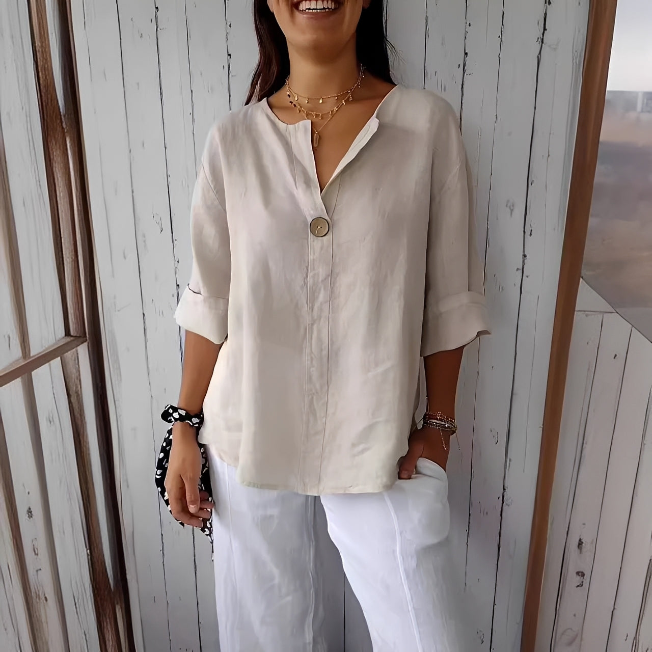 Stephanie - Lockere und weite Bluse für Frauen