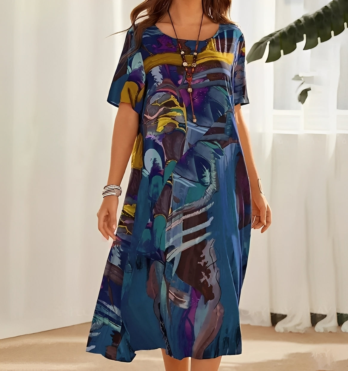 Theresa - Locker bedrucktes Freizeitkleid für Frauen