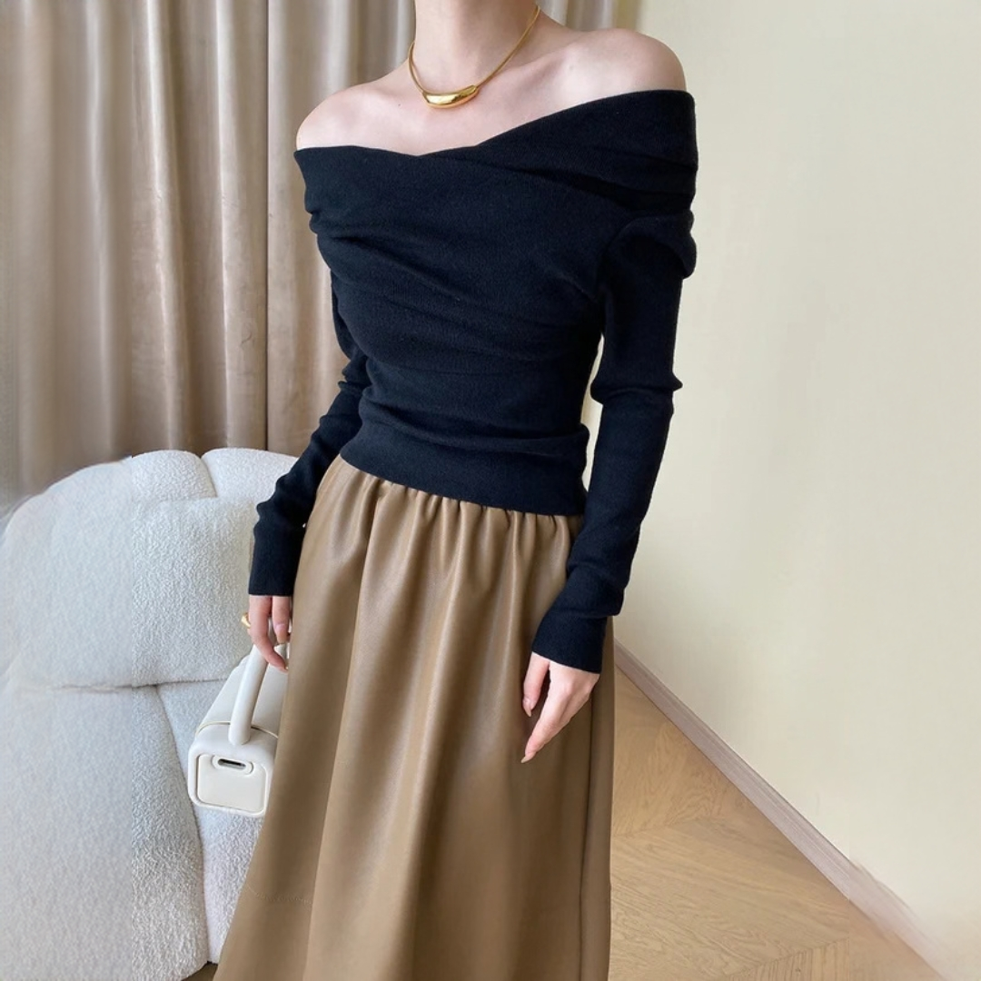 Yasmin - Elegantes schulterfreies Top