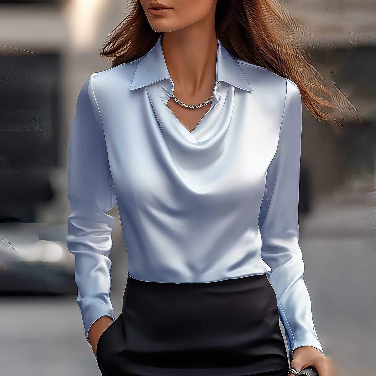 Laurentine - Exklusive Bluse mit langen Ärmeln für Damen