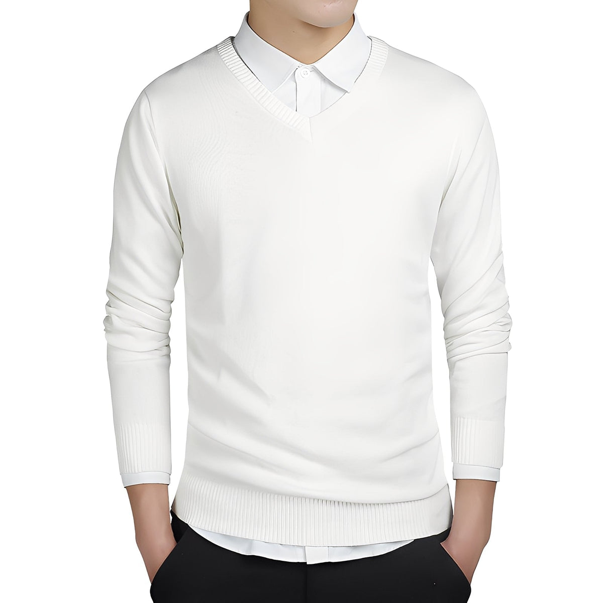 Tom - Bequemer Herrenpullover mit V-Ausschnitt
