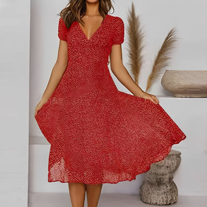Elizabeth - Lockeres und legeres Kleid mit kurzen Ärmeln für Damen