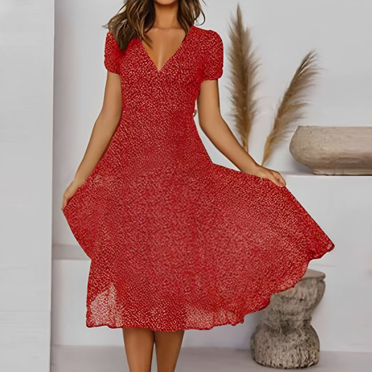 Elizabeth - Lockeres und legeres Kleid mit kurzen Ärmeln für Damen