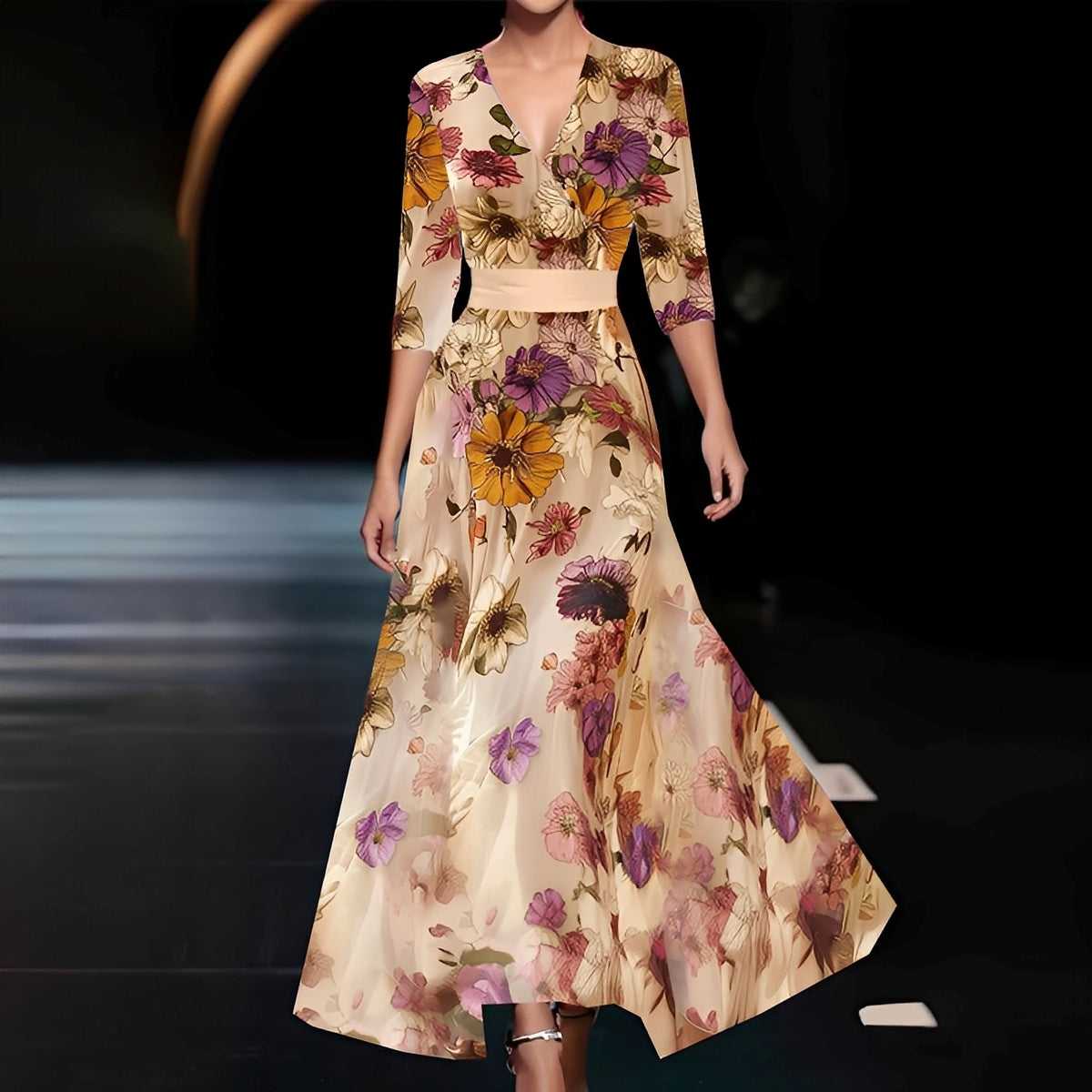 Debora - Damenmaxikleid mit Blumendruck