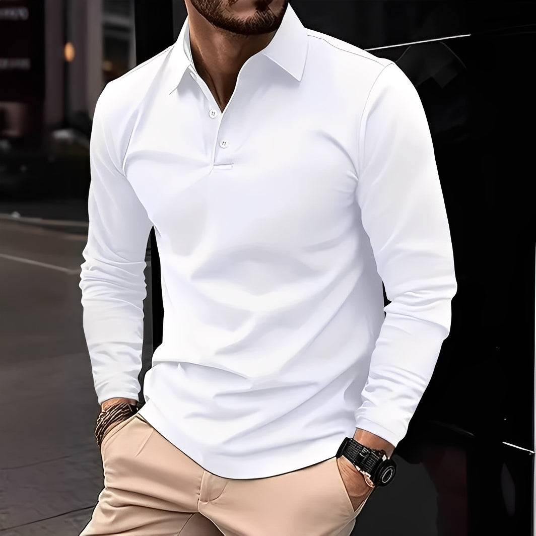 Deacon - Gemütliches Langarm-Poloshirt