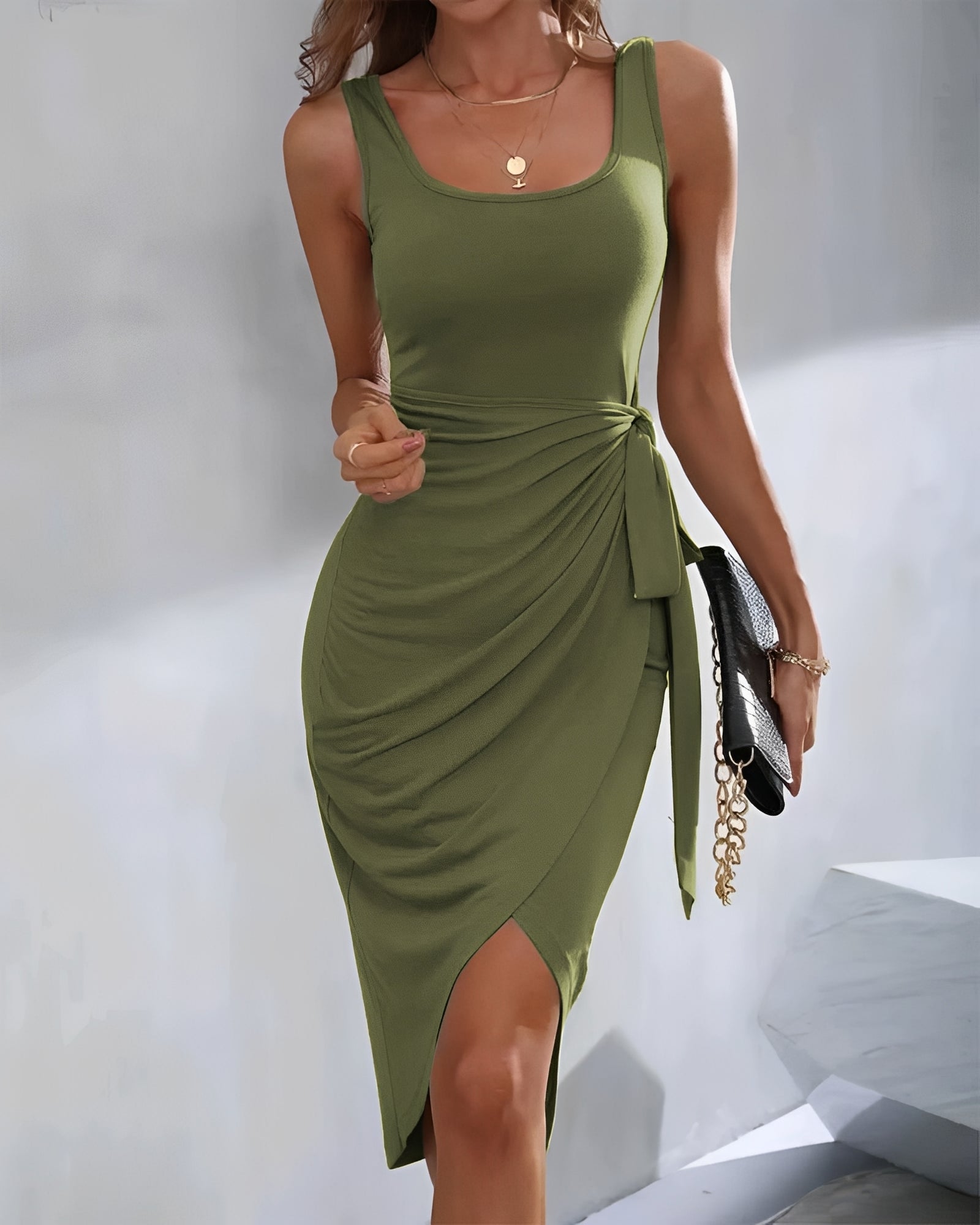 Amanda - Asymmetrisches Wickelkleid mit Knoten für Frauen