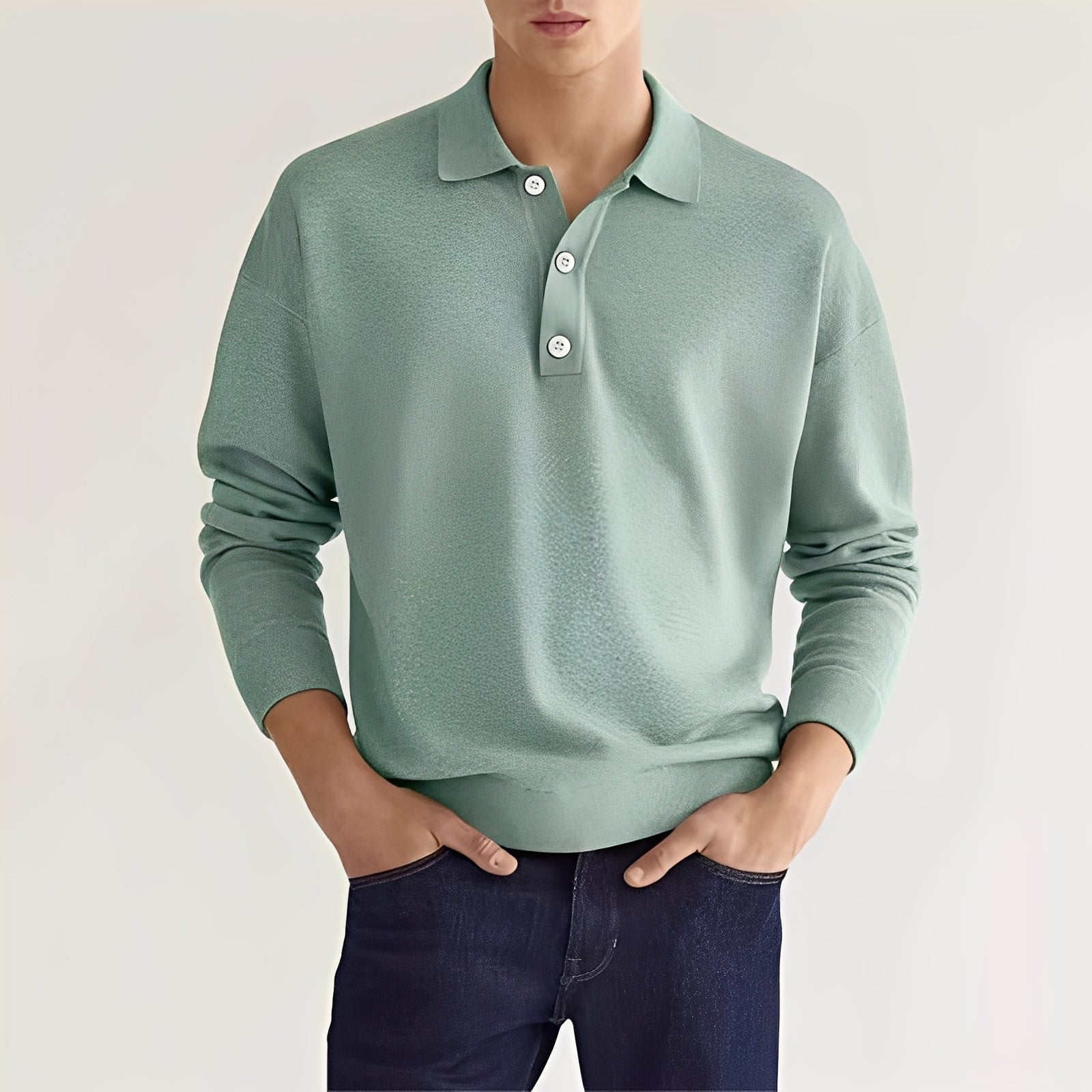 Dominic - Gemütliches Langarm-Poloshirt für Herren