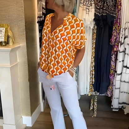 Leona - Elegantes Oberteil mit Druck für Frauen
