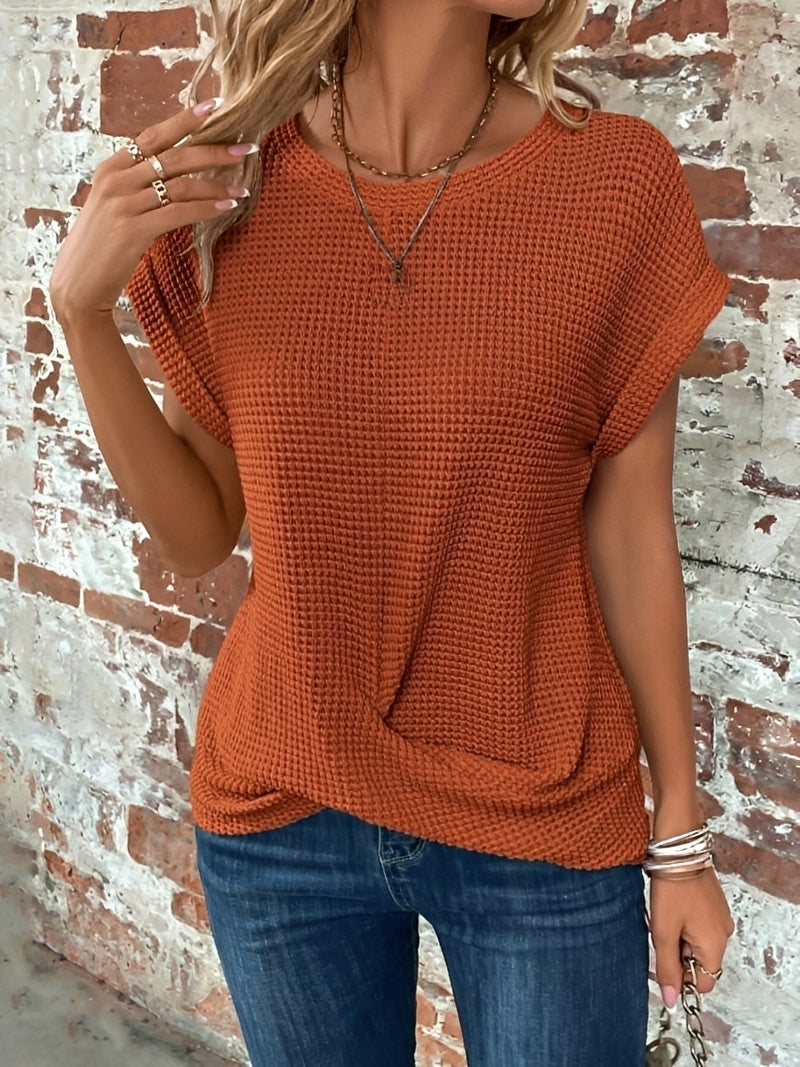 Annie - Elegantes kurzärmeliges Waffelshirt für Frauen