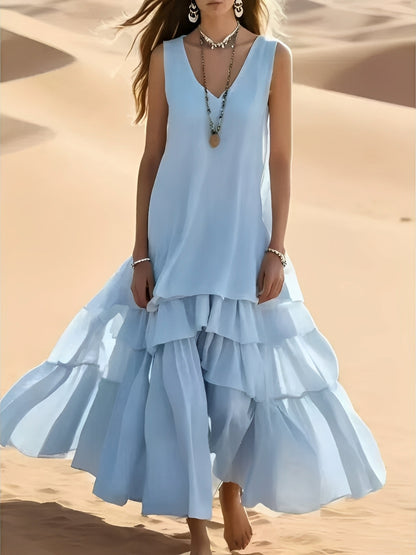 Mollie - Maxikleid im lässigen Stil mit breitem Saum für Frauen
