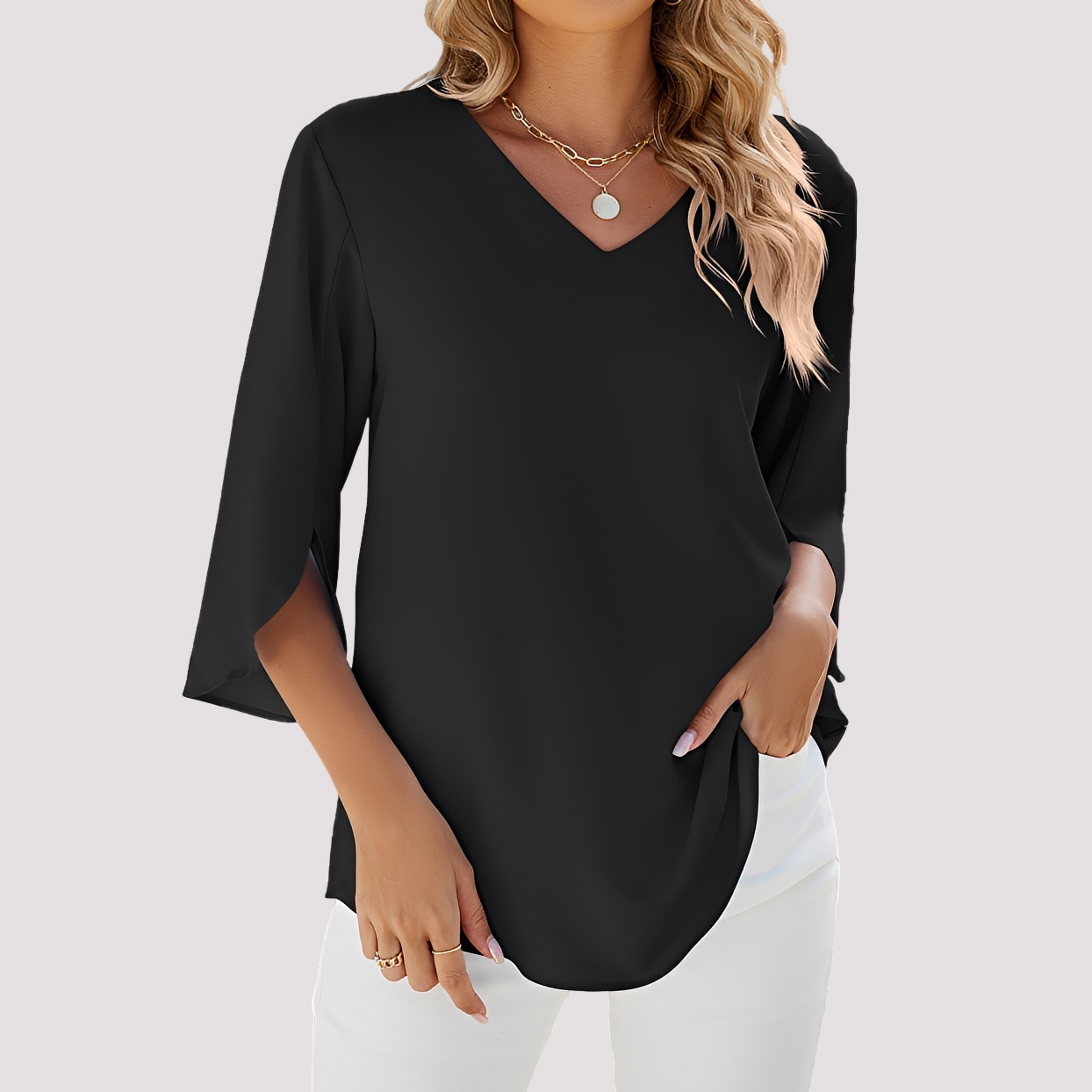Vanessa - Bluse elegant mit V-Ausschnitt für Frauen