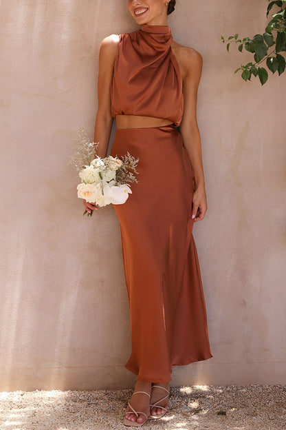 Yasmin - Elegantes zweiteiliges Set mit Halterkragen für Frauen