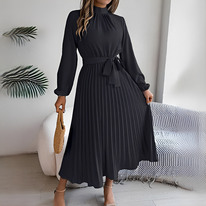 Jessy - Plissiertes Kleid mit langen Ärmeln für Damen