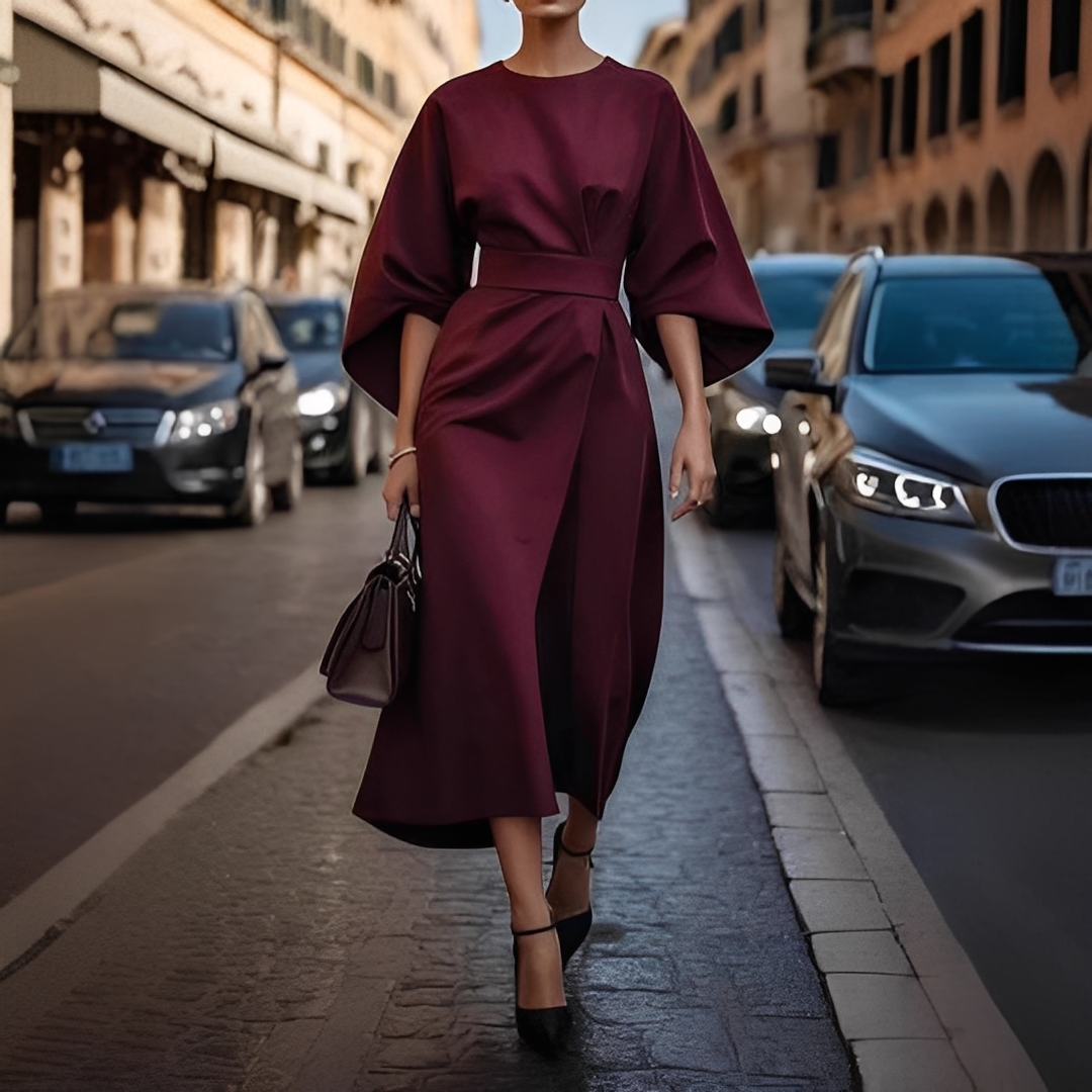 Lauriane - Elegantes Damenkleid mit Laternenärmeln