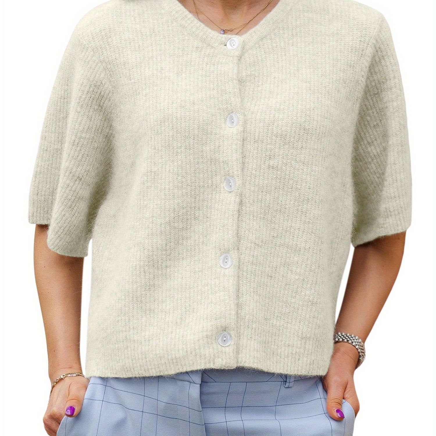 Margie - Lockerer Cardigan mit kurzen Ärmeln für Damen