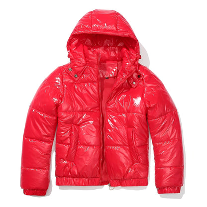Yazmin - Elegante, glanzvolle Damenjacke mit Kapuze