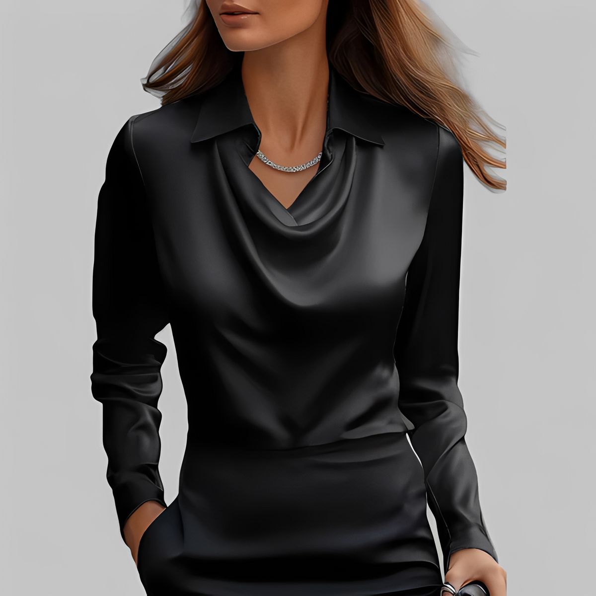 Emmalyn - Elegante drapierte Bluse für Damen