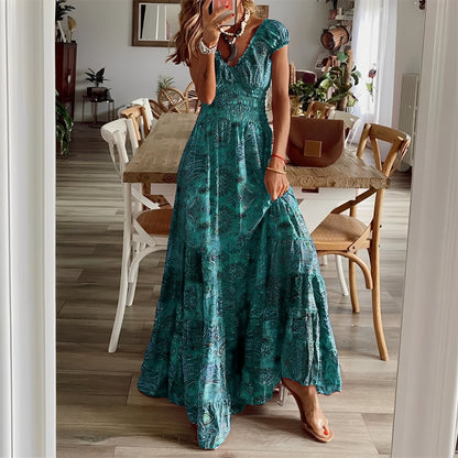 Christina - Maxikleid im Boho-Stil mit Blumenmuster für Frauen