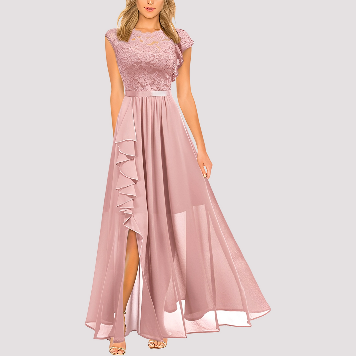 Anne - Langes elegantes Kleid mit hoher Taille für Frauen