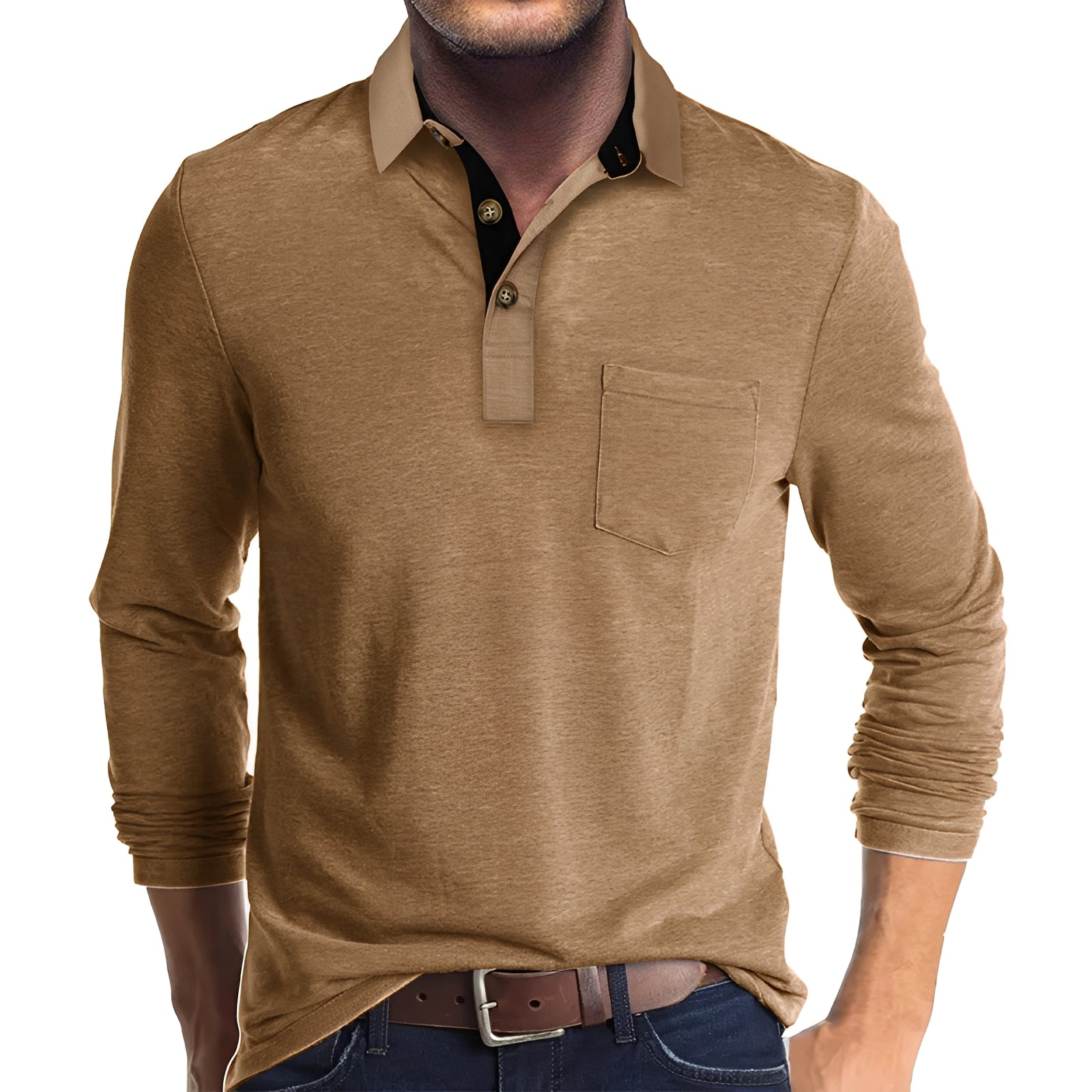 Marty - Bequemes Langarm-Poloshirt für Herren