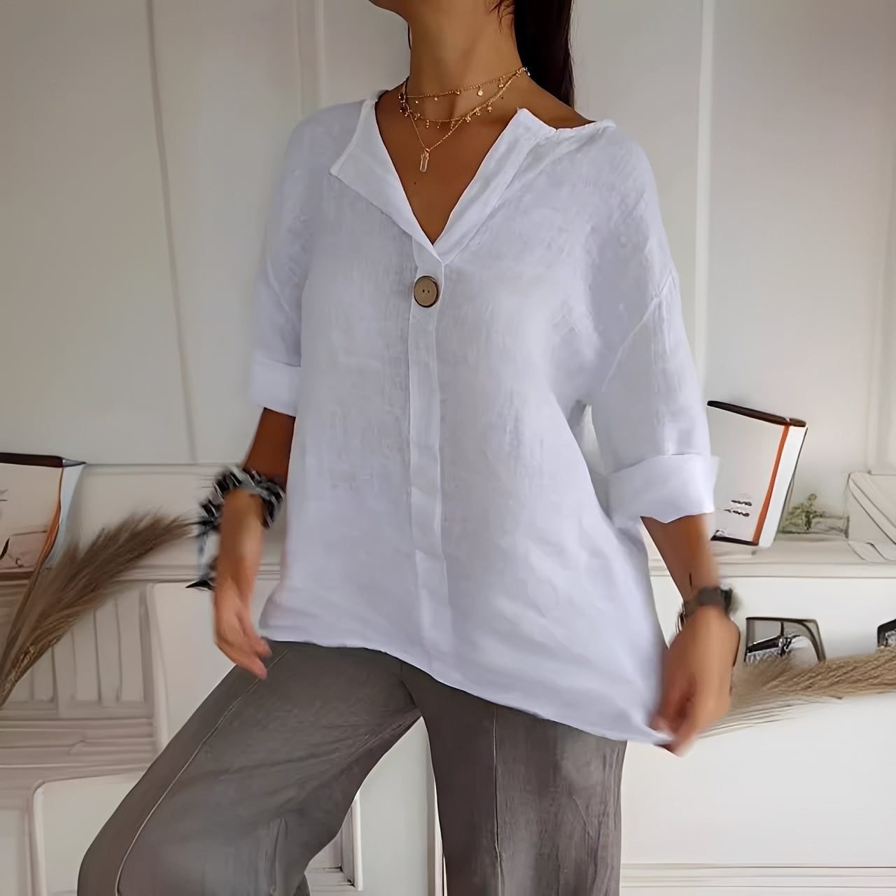 Stephanie - Lockere und weite Bluse für Frauen