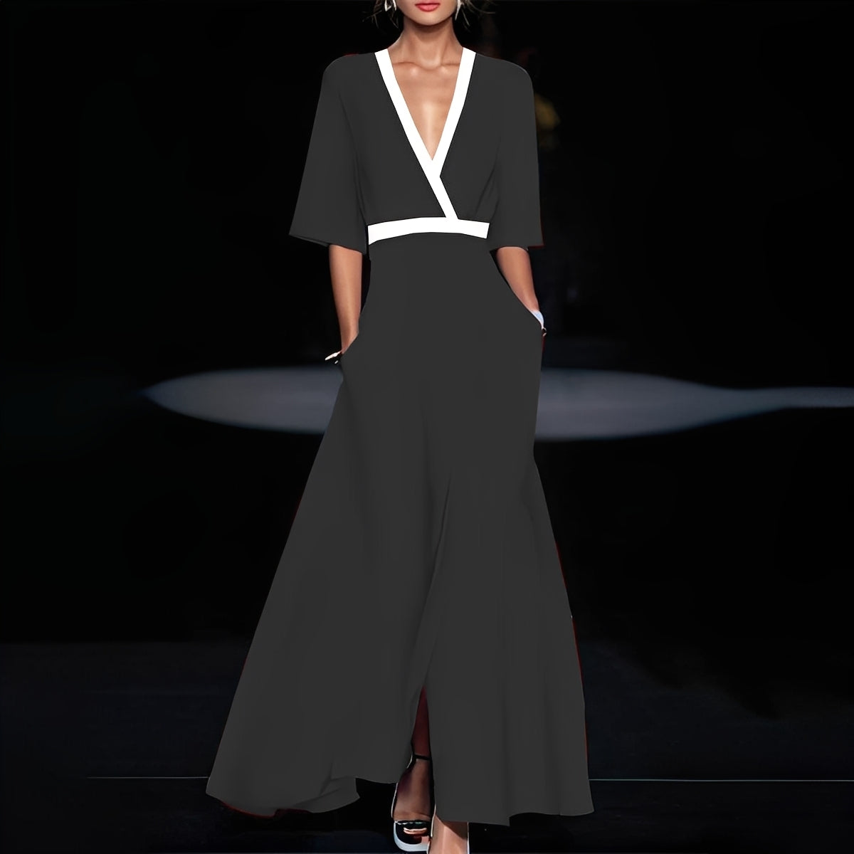 Debora - Damenmaxikleid mit Blumendruck
