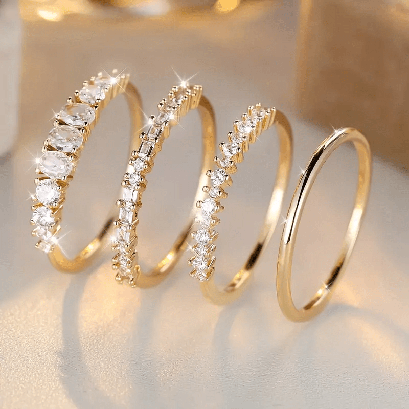 Elyna – Stilvolle goldene Ringe mit Zirkonia-Steinen