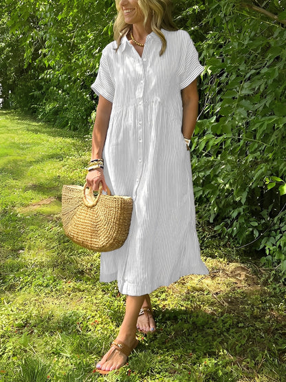 Alana - Gestreiftes, lässiges Hemdkleid für Damen