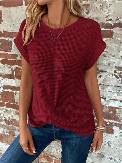 Annie - Elegantes kurzärmeliges Waffelshirt für Frauen