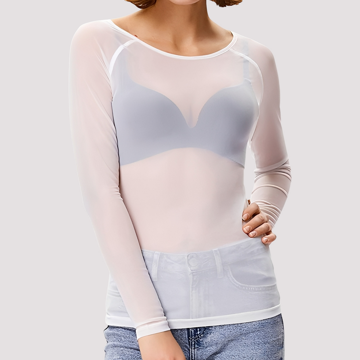 Sophia - Transparentes Langarmshirt für Frauen