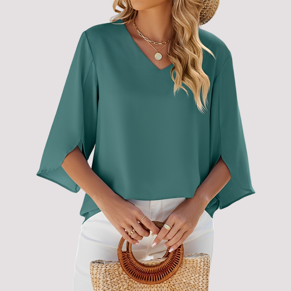 Vanessa - Bluse elegant mit V-Ausschnitt für Frauen