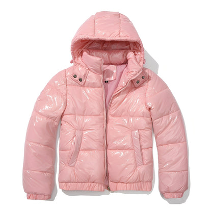 Yazmin - Elegante, glanzvolle Damenjacke mit Kapuze