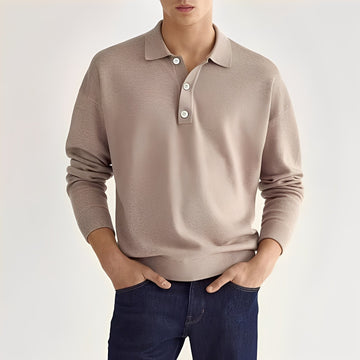 Dominic - Gemütliches Langarm-Poloshirt für Herren