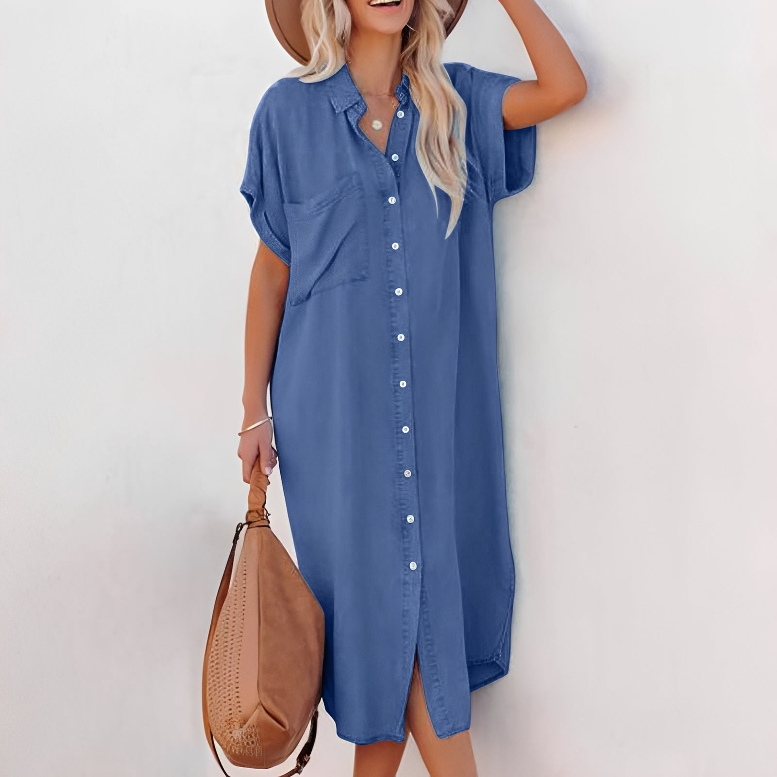 Crystal - Hemdkleid aus Jeansstoff für Damen