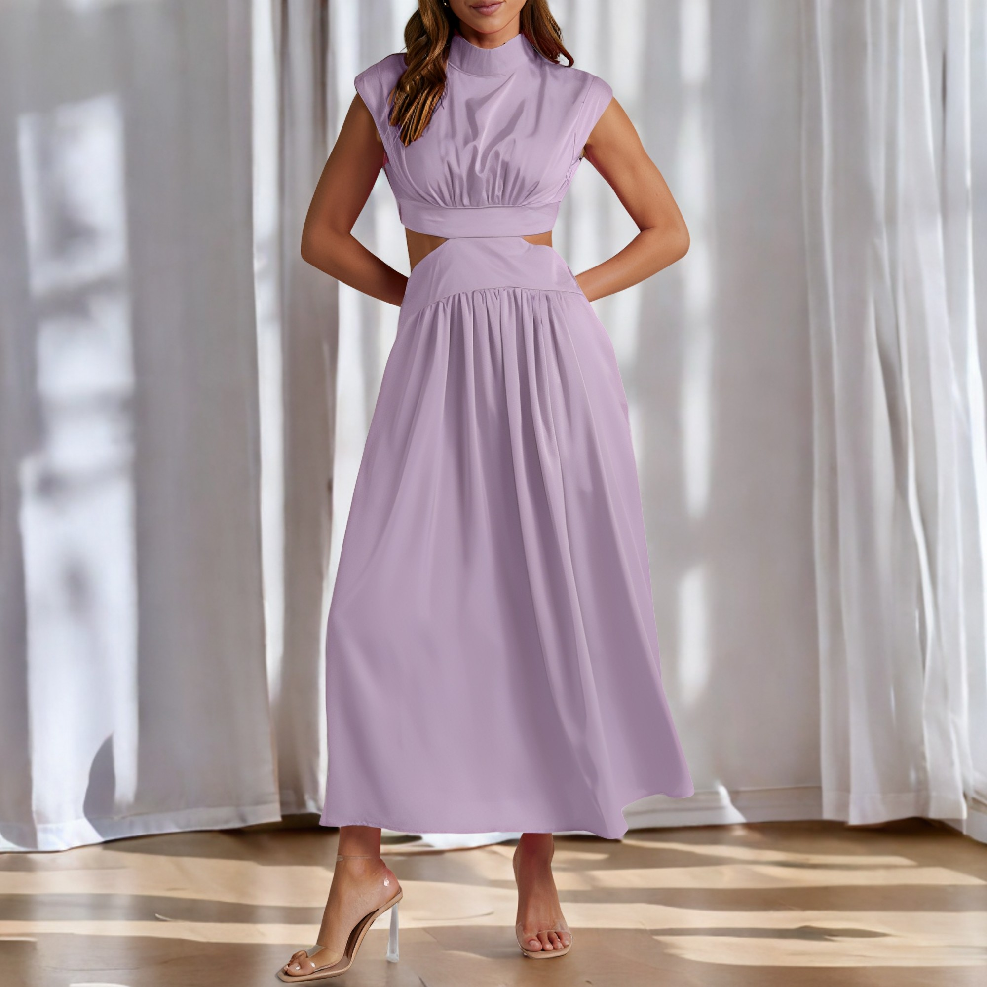 Christina - Maxikleid lässig mit Taillenausschnitt für Damen