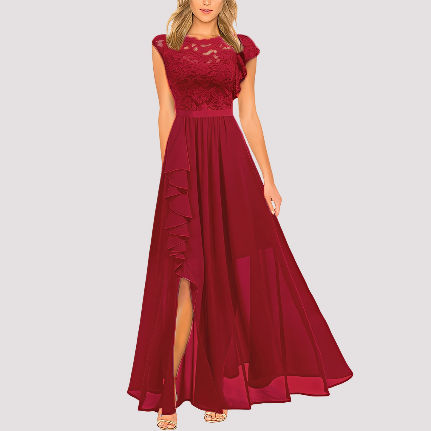 Anne - Langes elegantes Kleid mit hoher Taille für Frauen