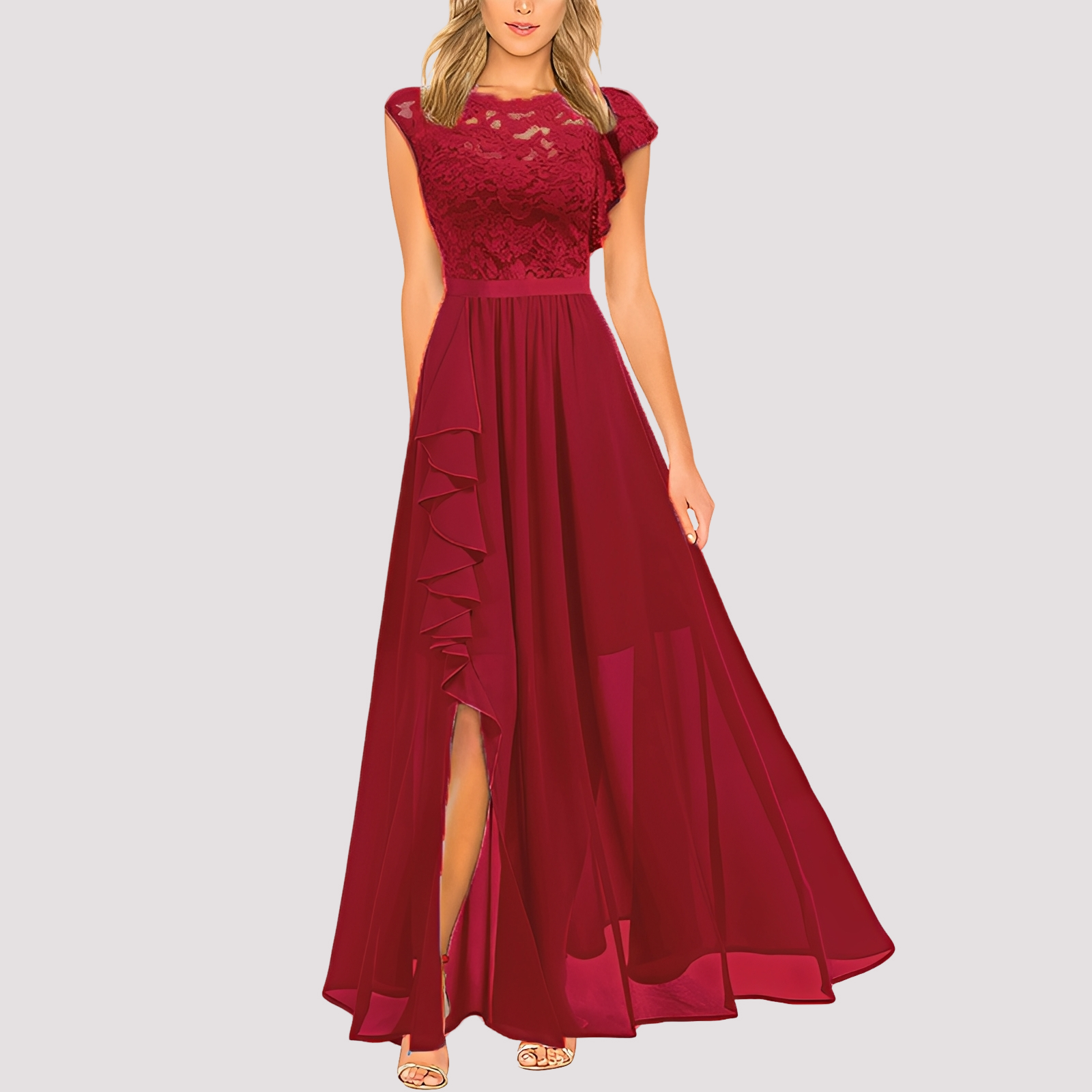 Anne - Langes elegantes Kleid mit hoher Taille für Frauen