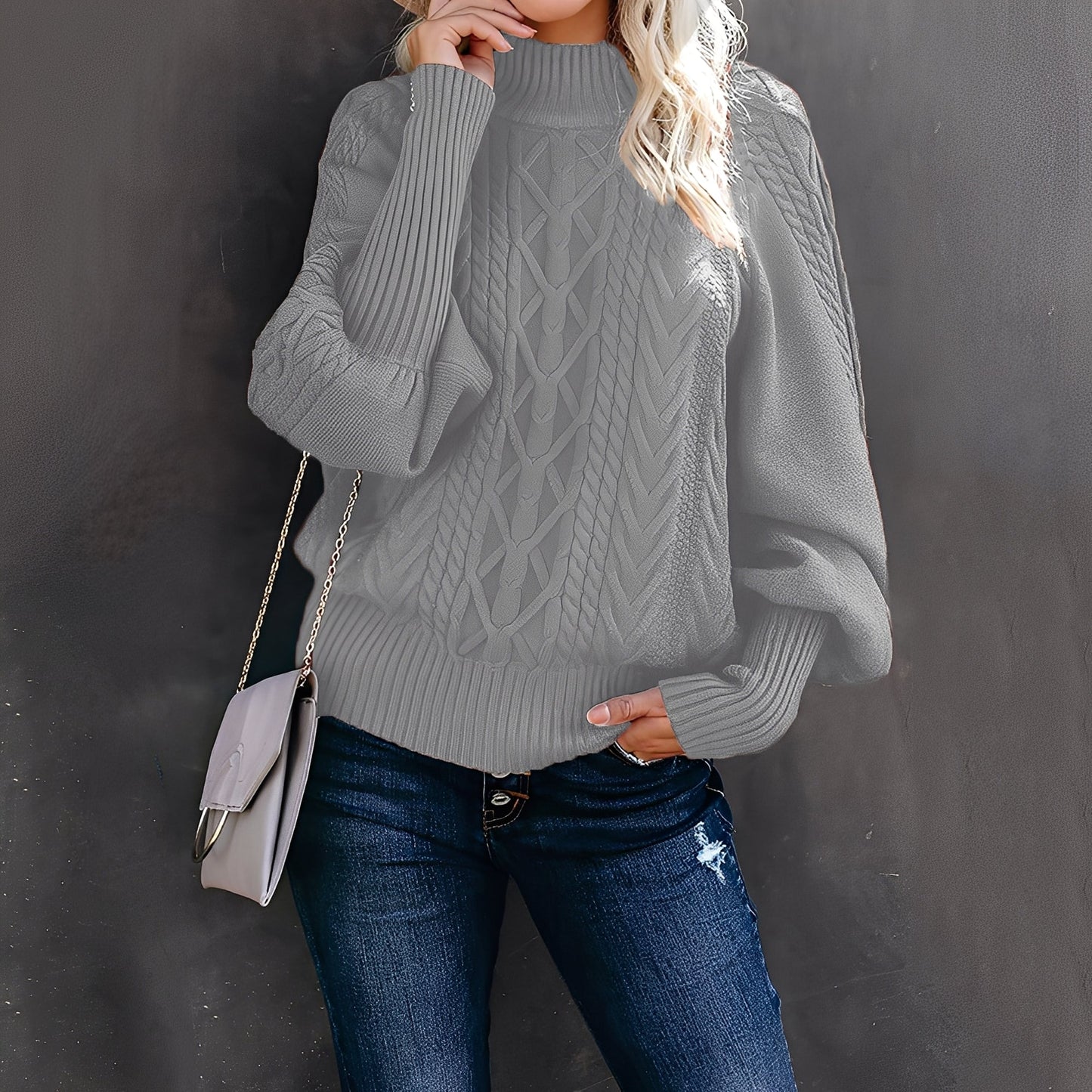 Jemima - Eleganter, lässiger Damen-Rollkragenpullover