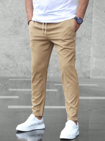 Allan - Bequeme Herrenhose aus Stretch mit Kordelzug, schlankes Design