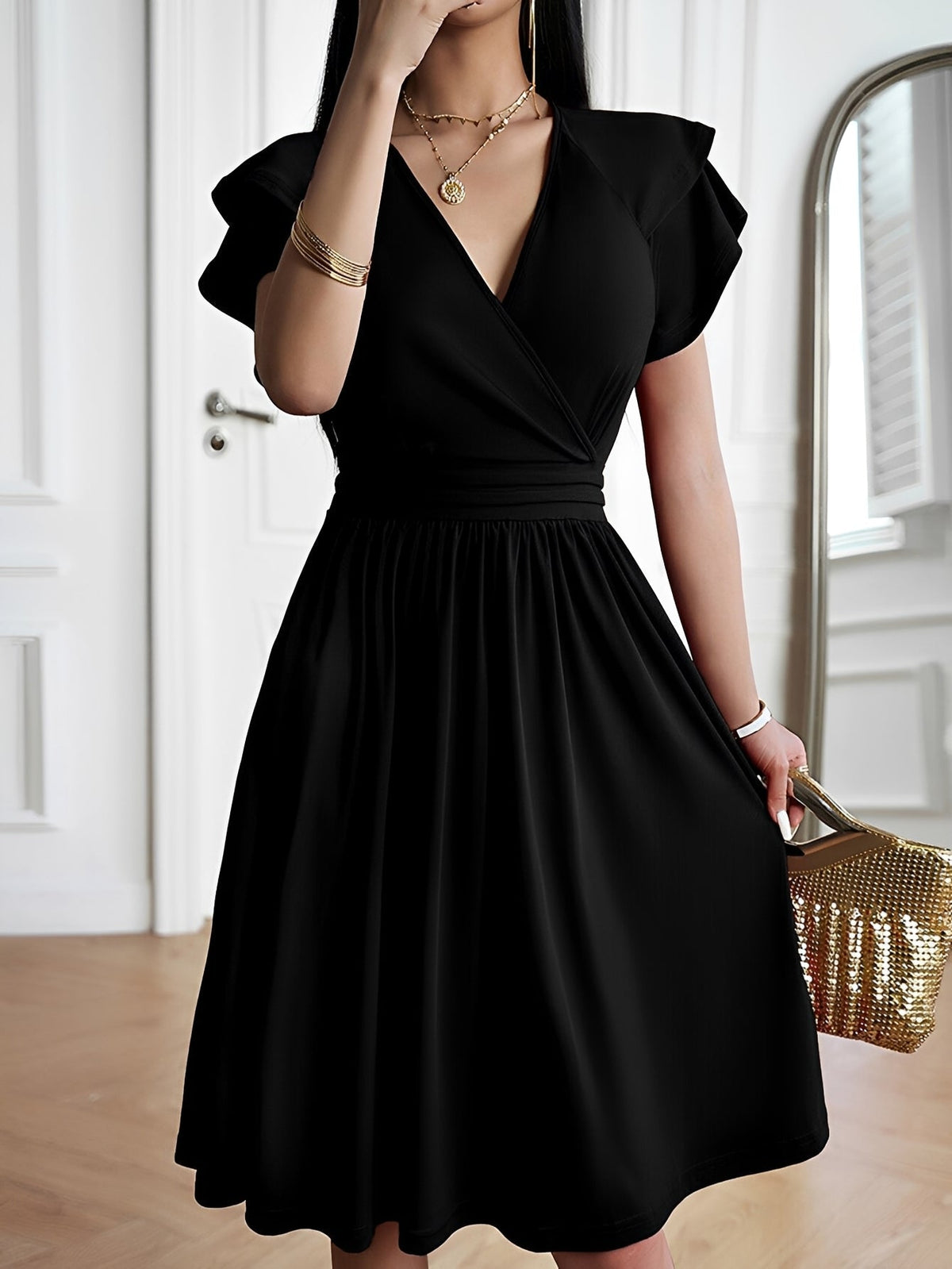 Laura - Stilvolles Kleid mit V-Ausschnitt für Damen