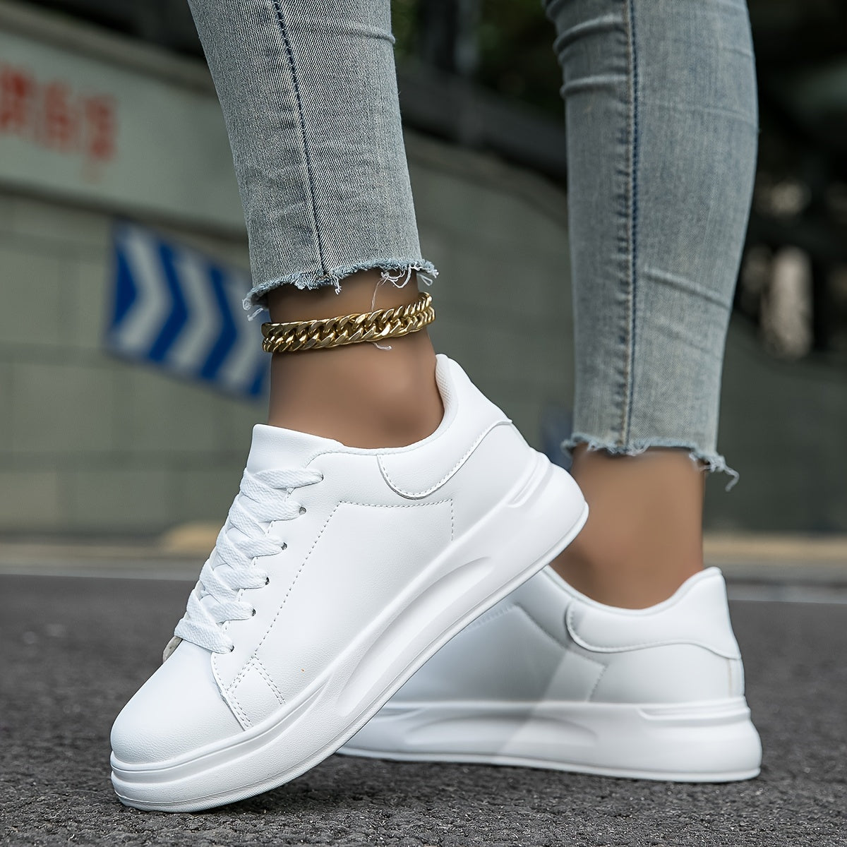 Layla - Weiße Damenschuhe für den Alltag