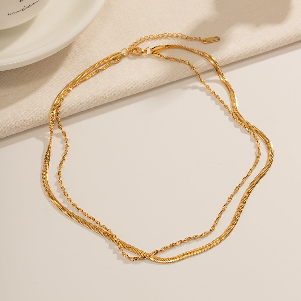 Doppelt gedrehte Kette - Kette mit goldenen Schichten