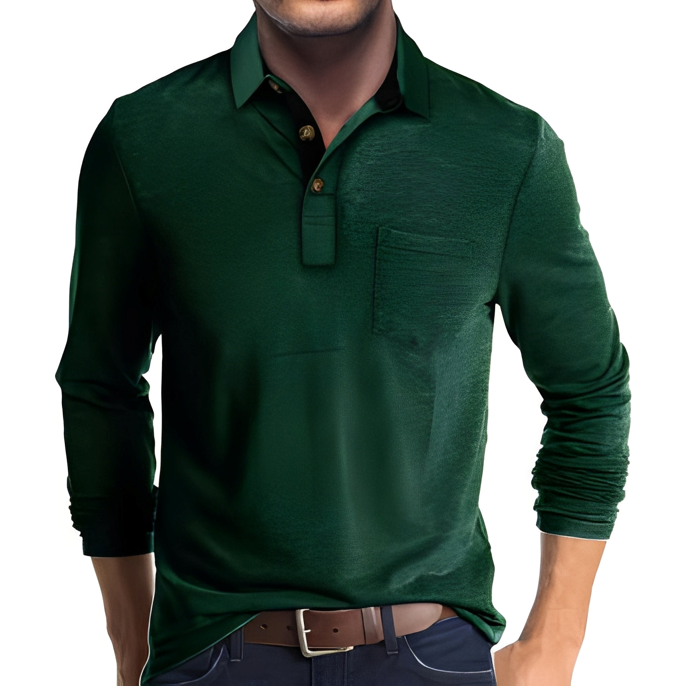 Marty - Bequemes Langarm-Poloshirt für Herren