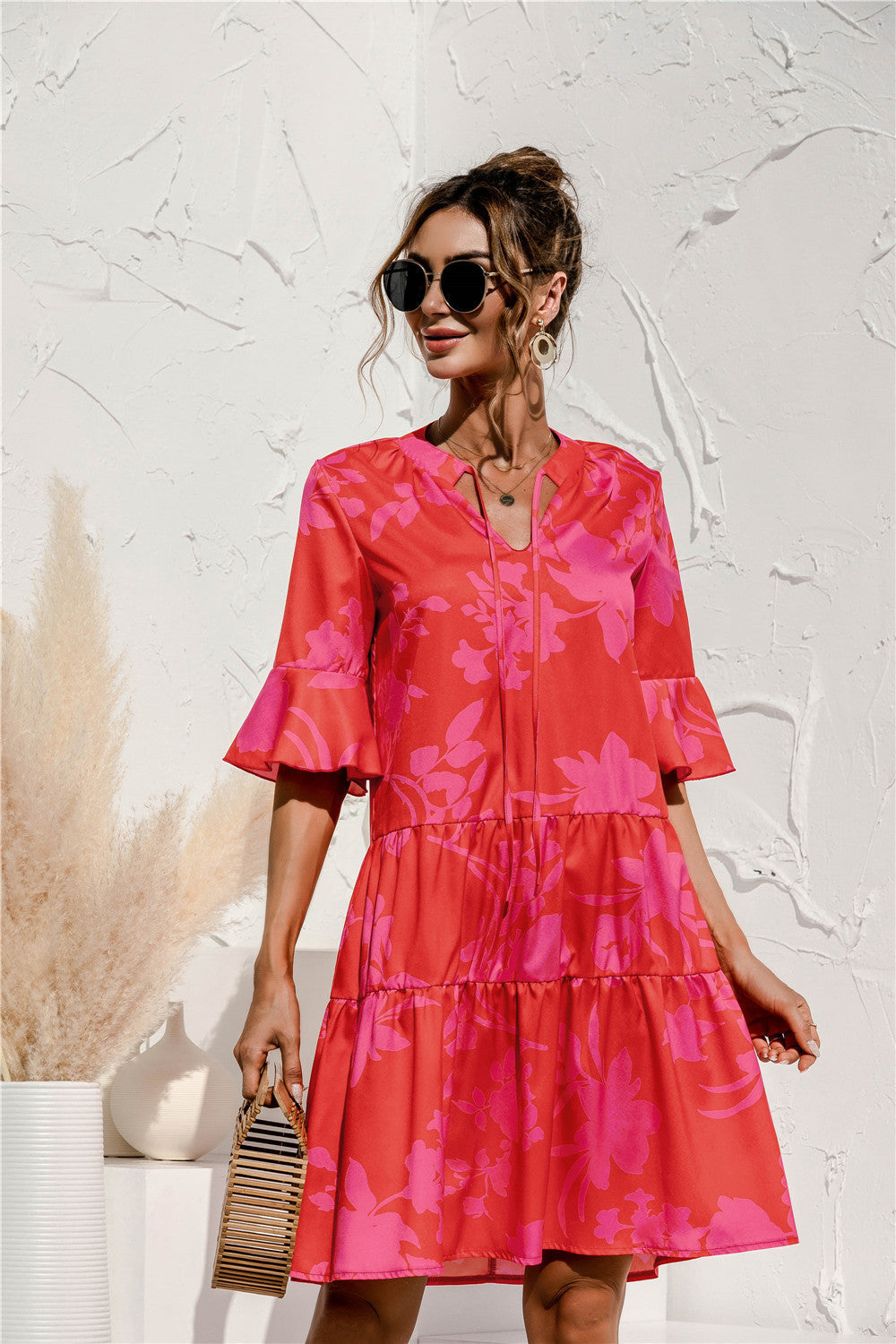 Liza - Elegantes Kleid mit ausgestellten Ärmeln für Frauen