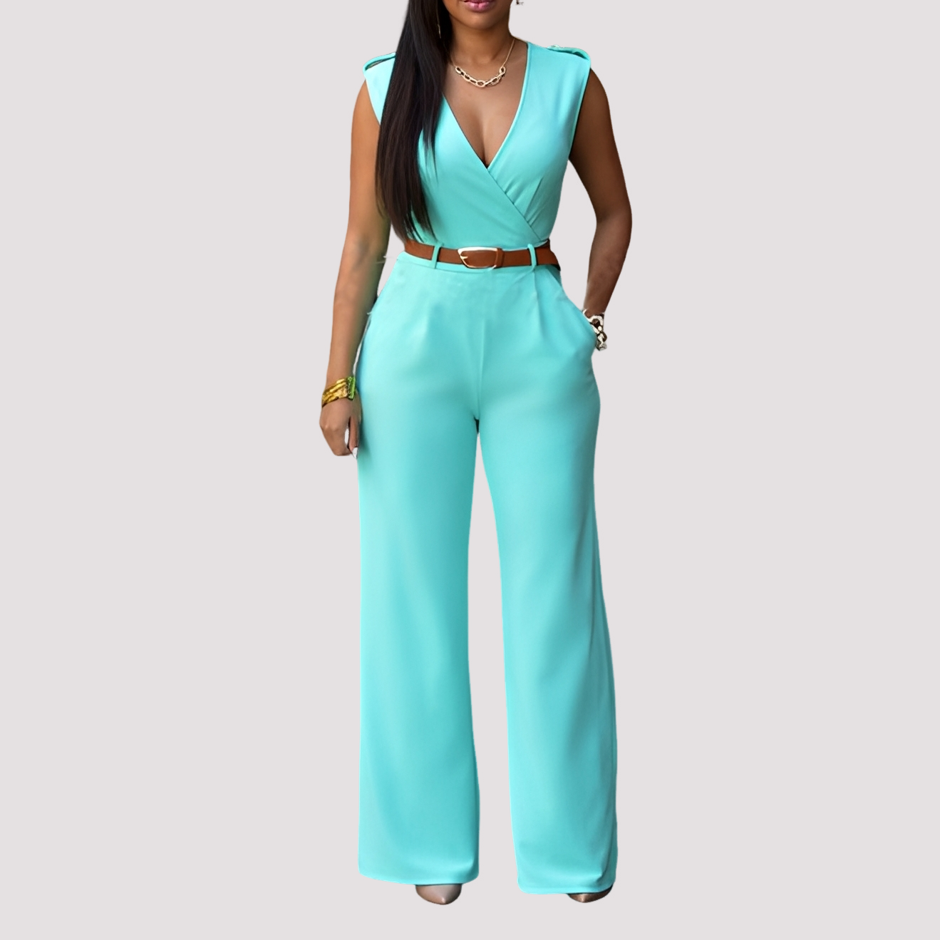 Esther - Eleganter Overall mit Gürtel für Frauen